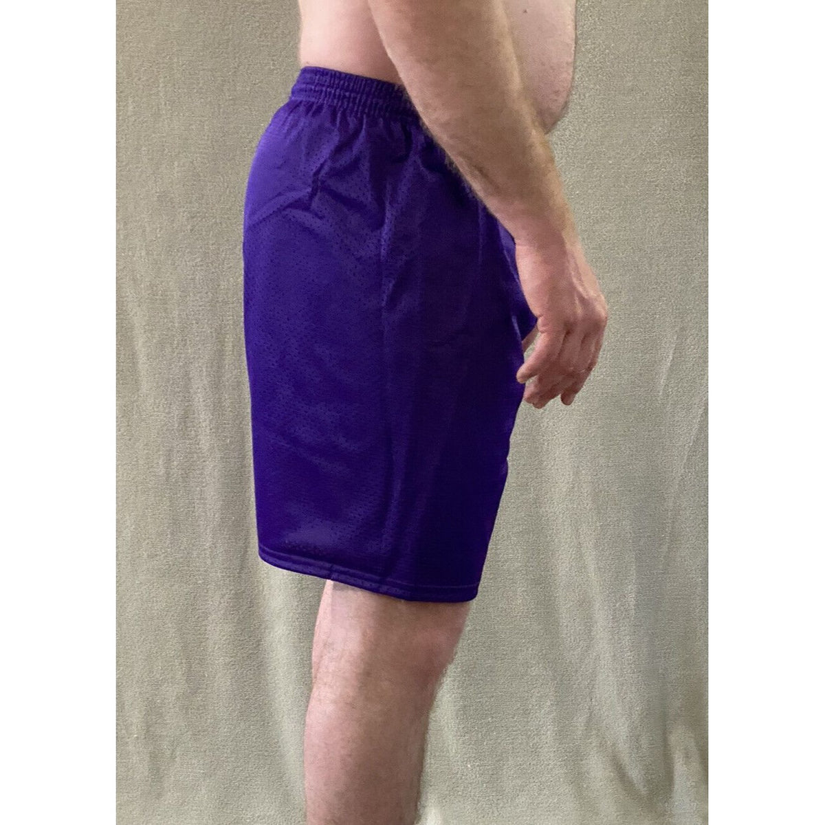 Soffe Men’s Large Purple Basketball Training Polyester Mesh Shorts