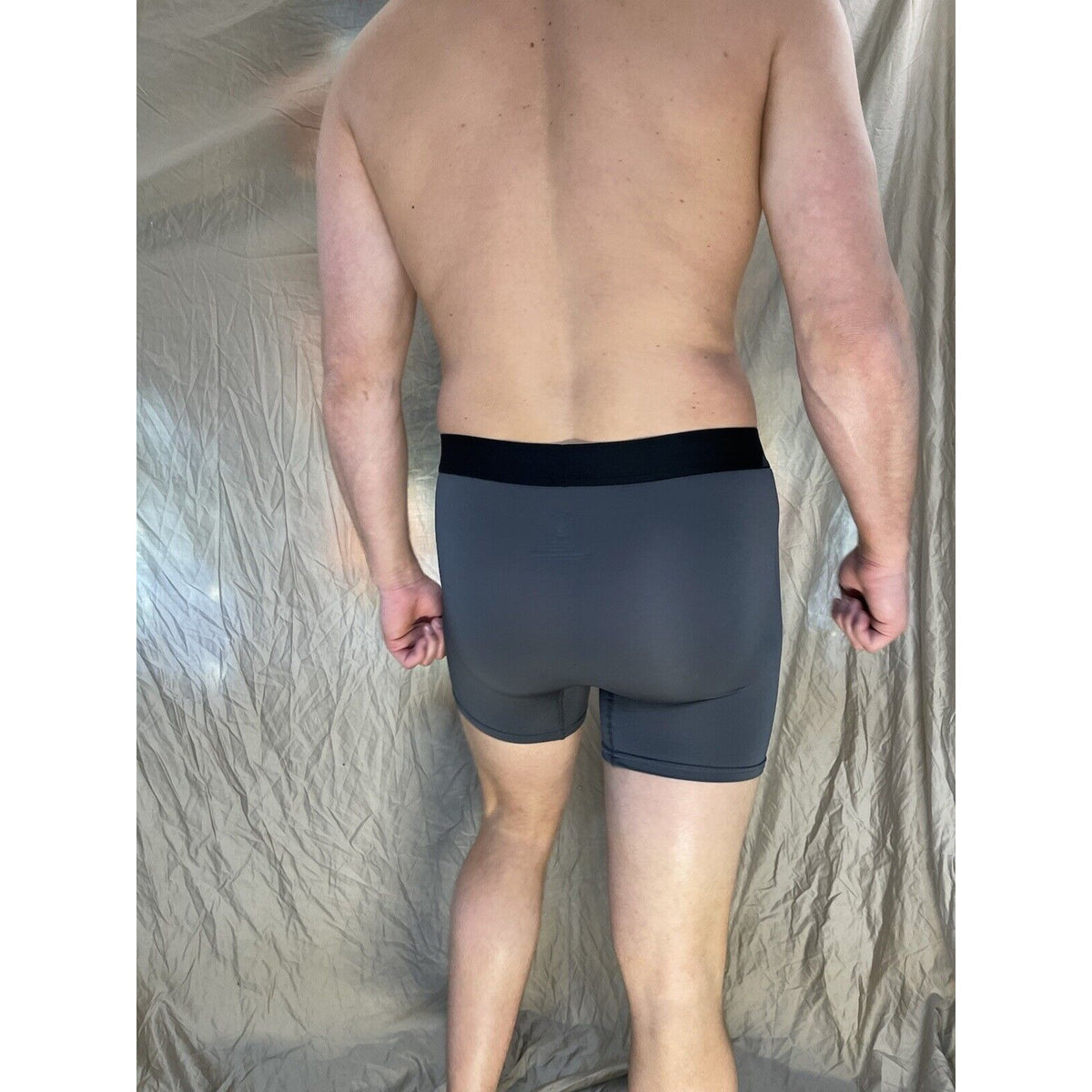 men's gray volcom small athletic compression boxer briefs