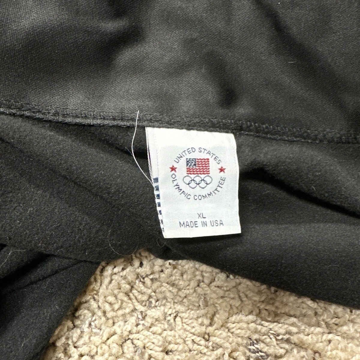 Men’s Black Full Zip XL Us Olympics Committee Jacket Black