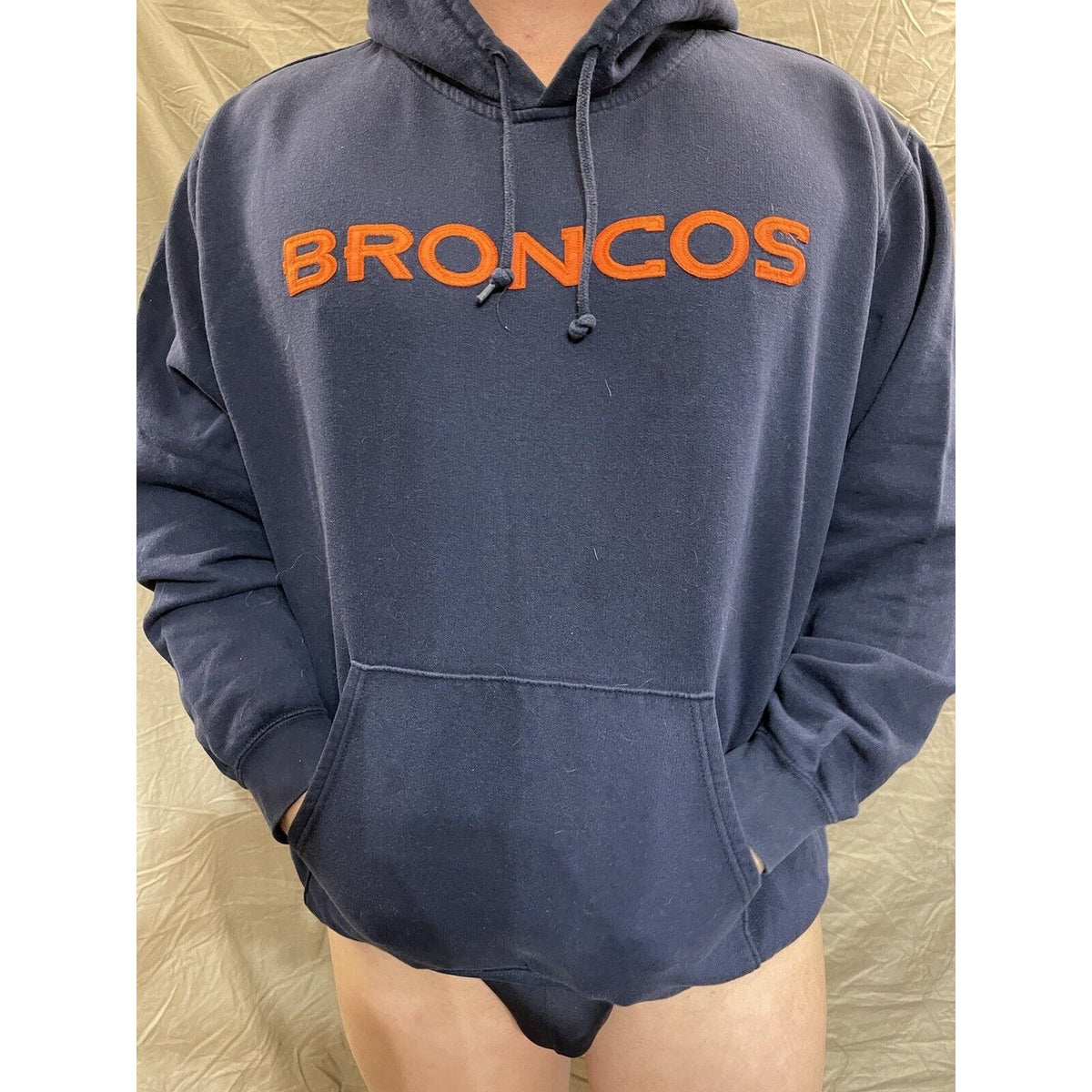 Men's Denver Broncos Pullover hoodie NFL Apparel fits like a loose medium