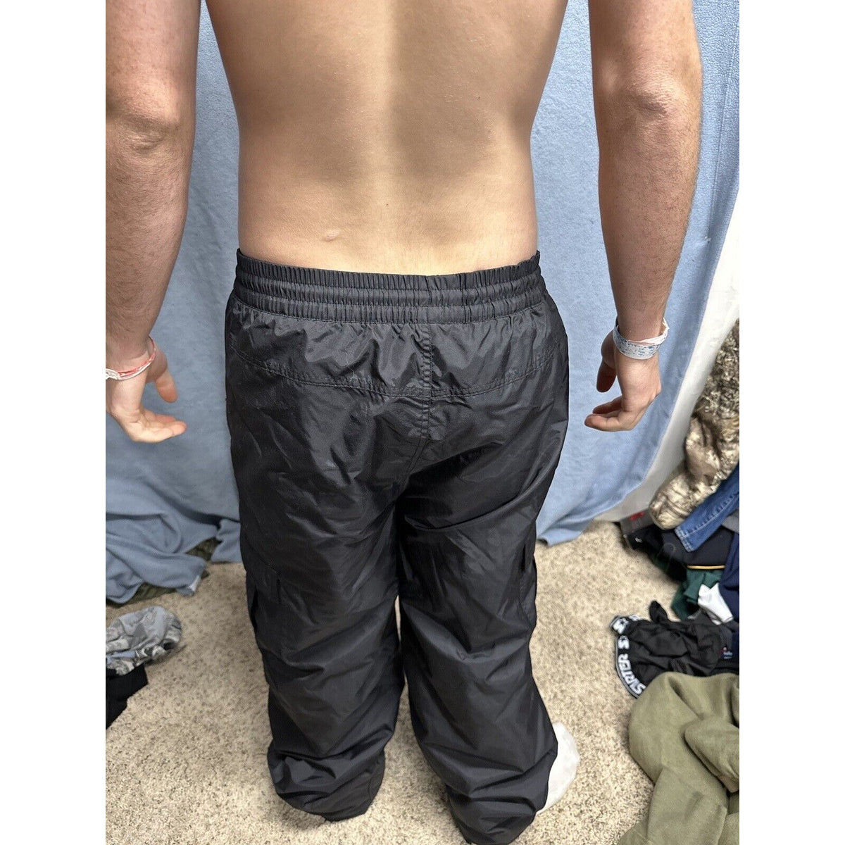 Men’s Black Sports Essentials Large Nylon Snow Pants