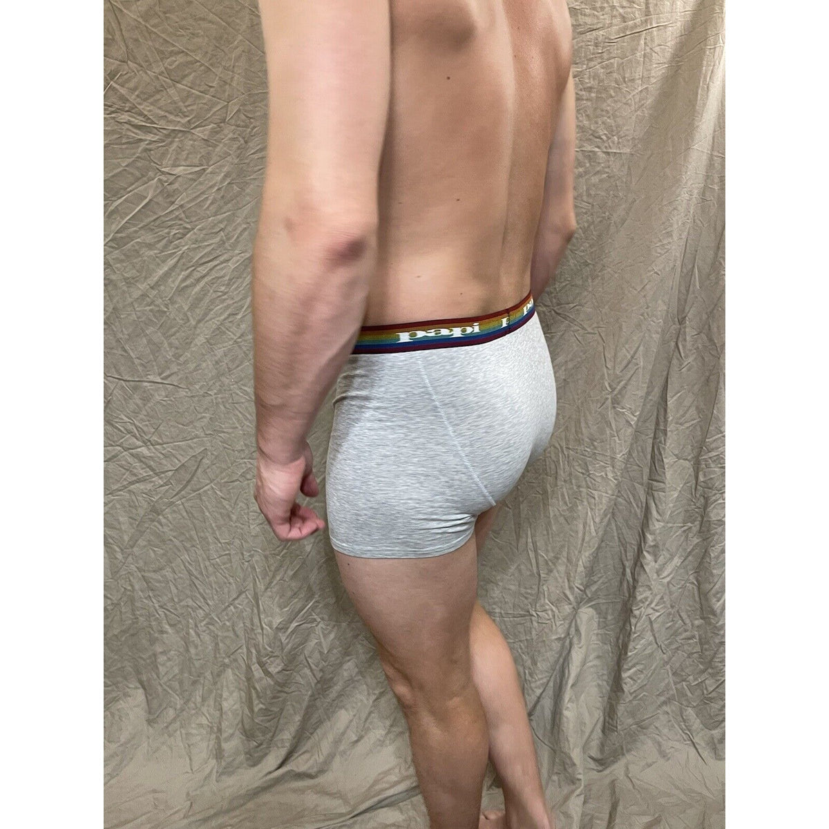 men's papi rainbow pride gray compression boxer briefs Extra large
