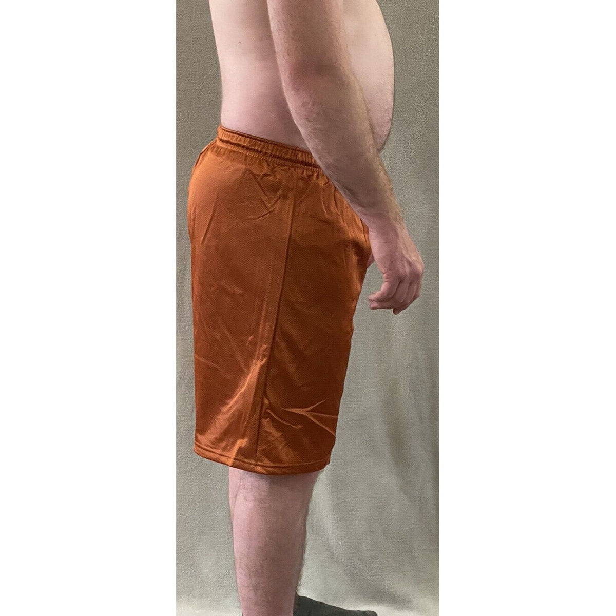 Soffe Men’s Medium Burnt Orange Basketball Training Polyester Mesh Shorts