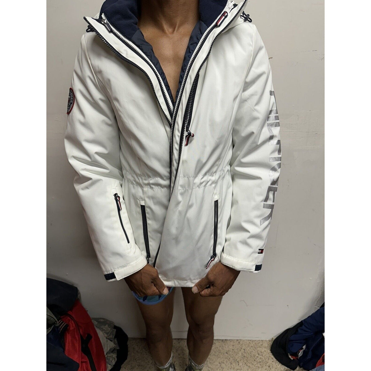 Tommy Hilfiger 3-in-1 All Weather Systems Anorak Jacket L White Navy Women Large