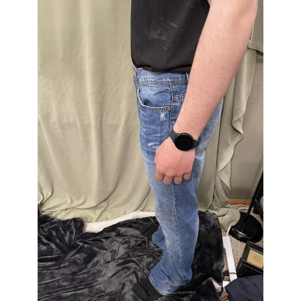 Men’s 33x32 Marc Moto Boot Throttle Blue Jeans