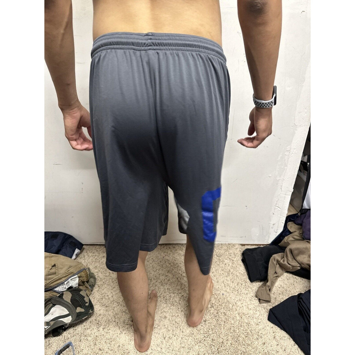 Men’s Large Polar Bear Gray Athletic Shorts No Pockets Decorah Iowa