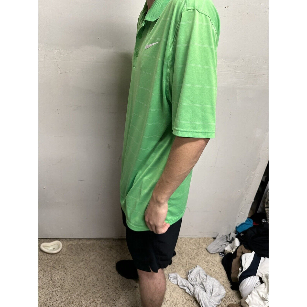 Men’s Lime Green Dri-fit Nike Polo Shirt  Large
