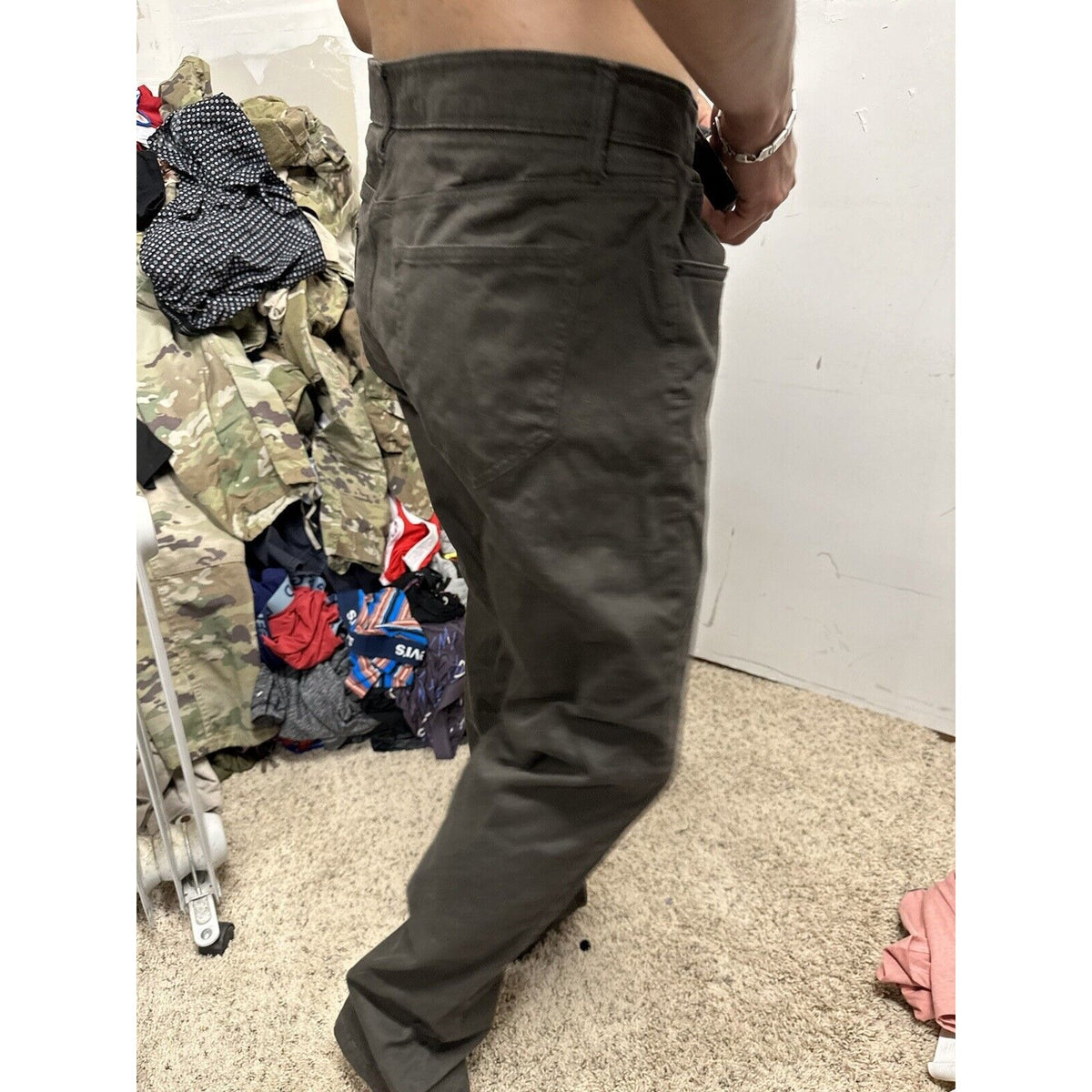 Men’s Straight Fit 36 X 32 Weather Proof Vintage Dark Green Pants