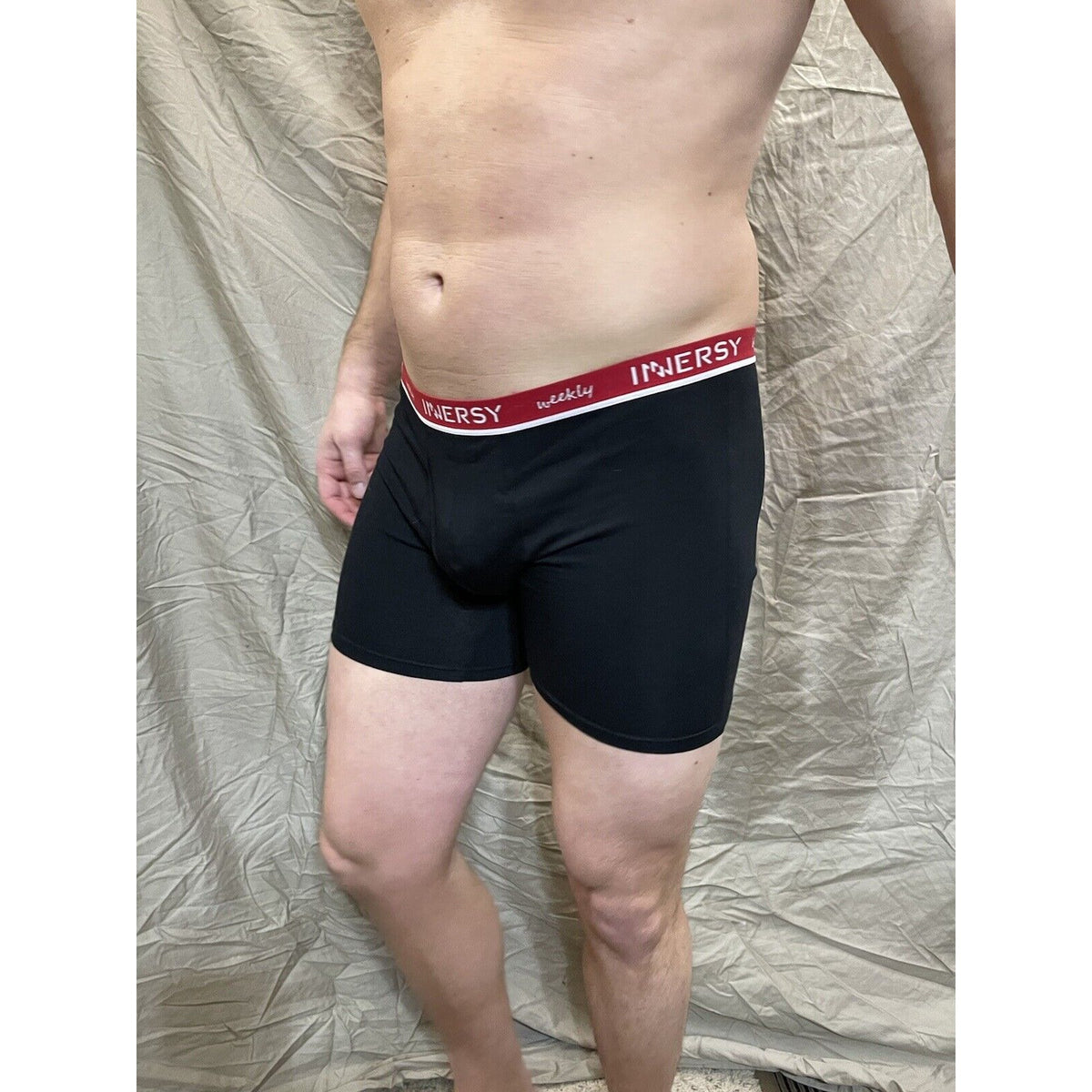 Inersy Weekly Men's black boxer briefs Red  band New And Unworn Large