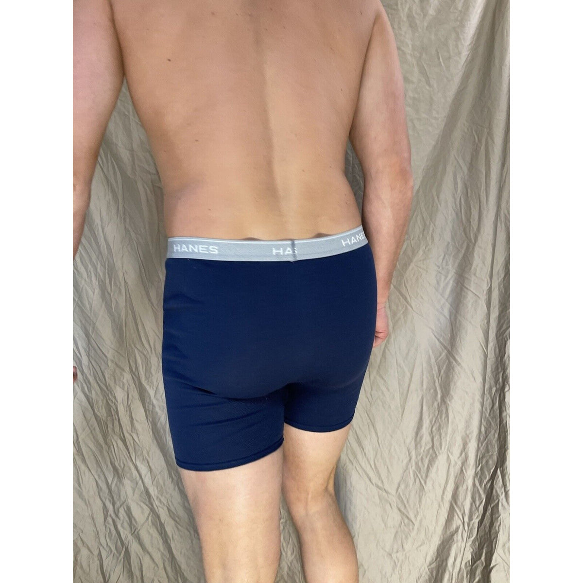 men's Medium  hanes Dark blue boxer brief Comfort Flex