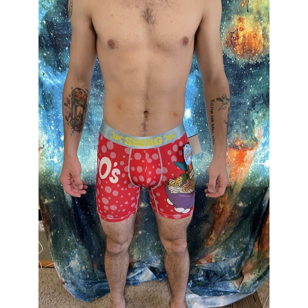 NWT Swag Boxers The Simpsons Krustyos Mens Boxer Briefs M Red  New And Unworn