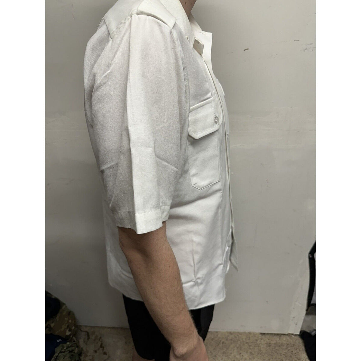 Army Men’s 16c Short Sleeve Button Up White Uniform Shirt