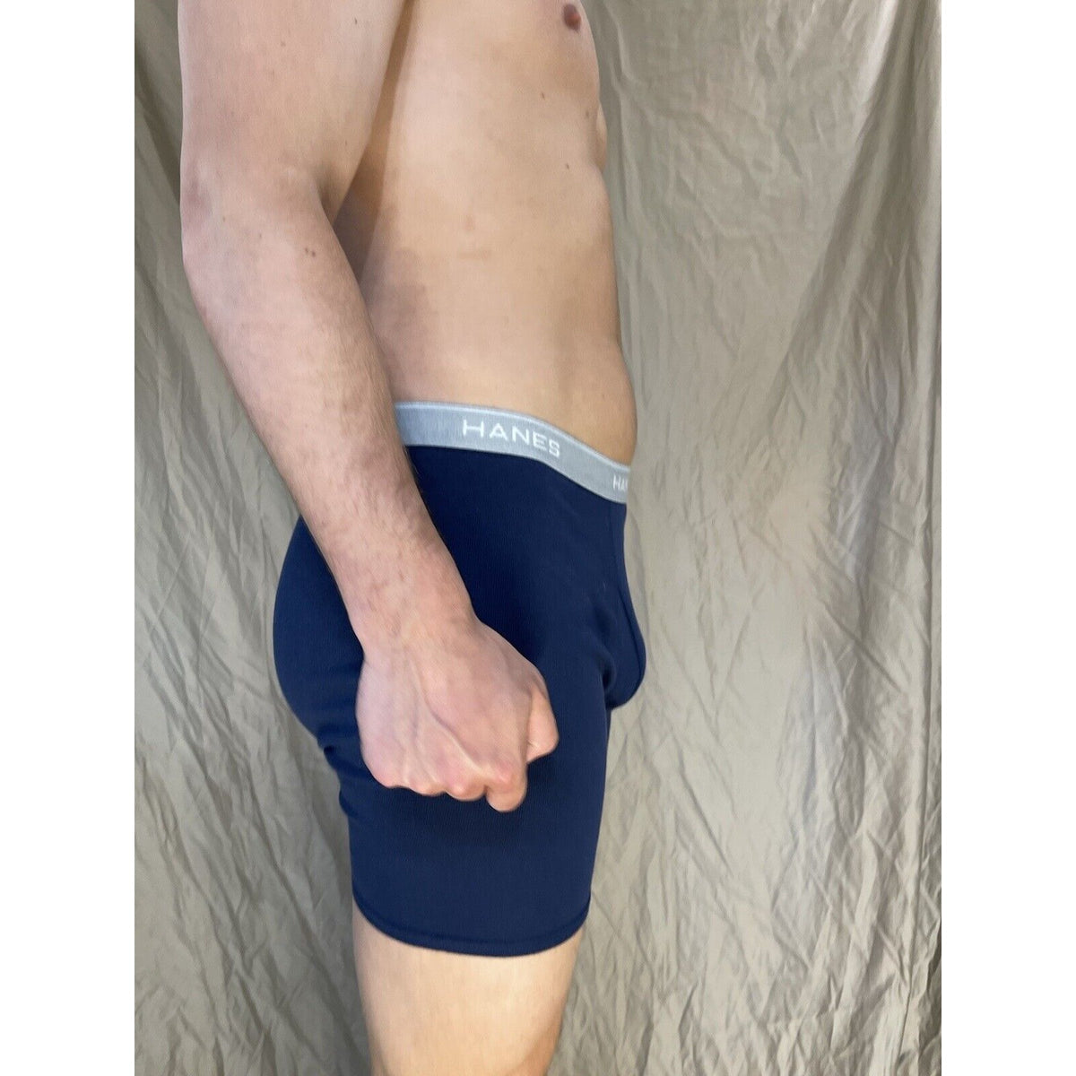 men's Medium  hanes Dark blue boxer brief Comfort Flex