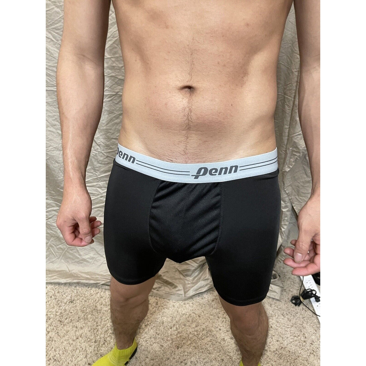 men's black penn medium compression boxer shorts