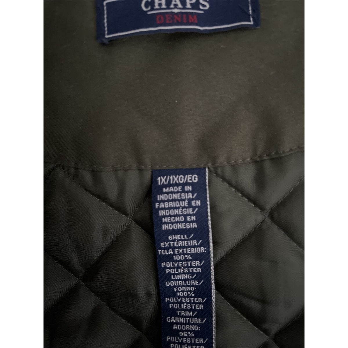 Men's Chaps Denim sleeveless vest brown and olive green Size 1X