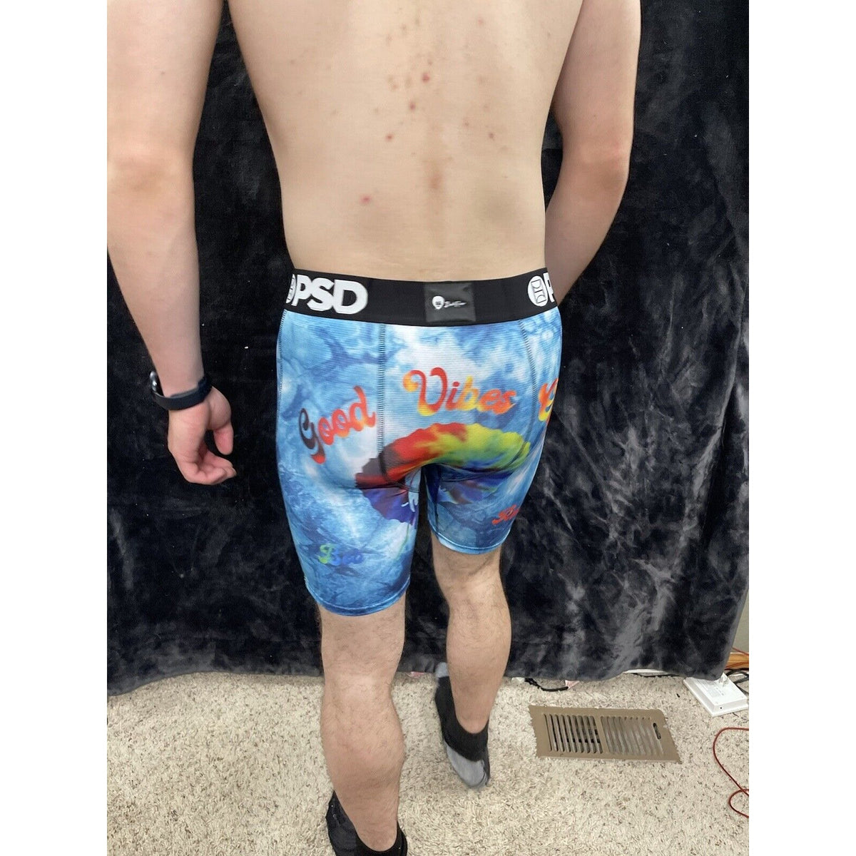 Men’s PSD Large Good Vibes Only Boxer Briefs Multicolor Bob Ross