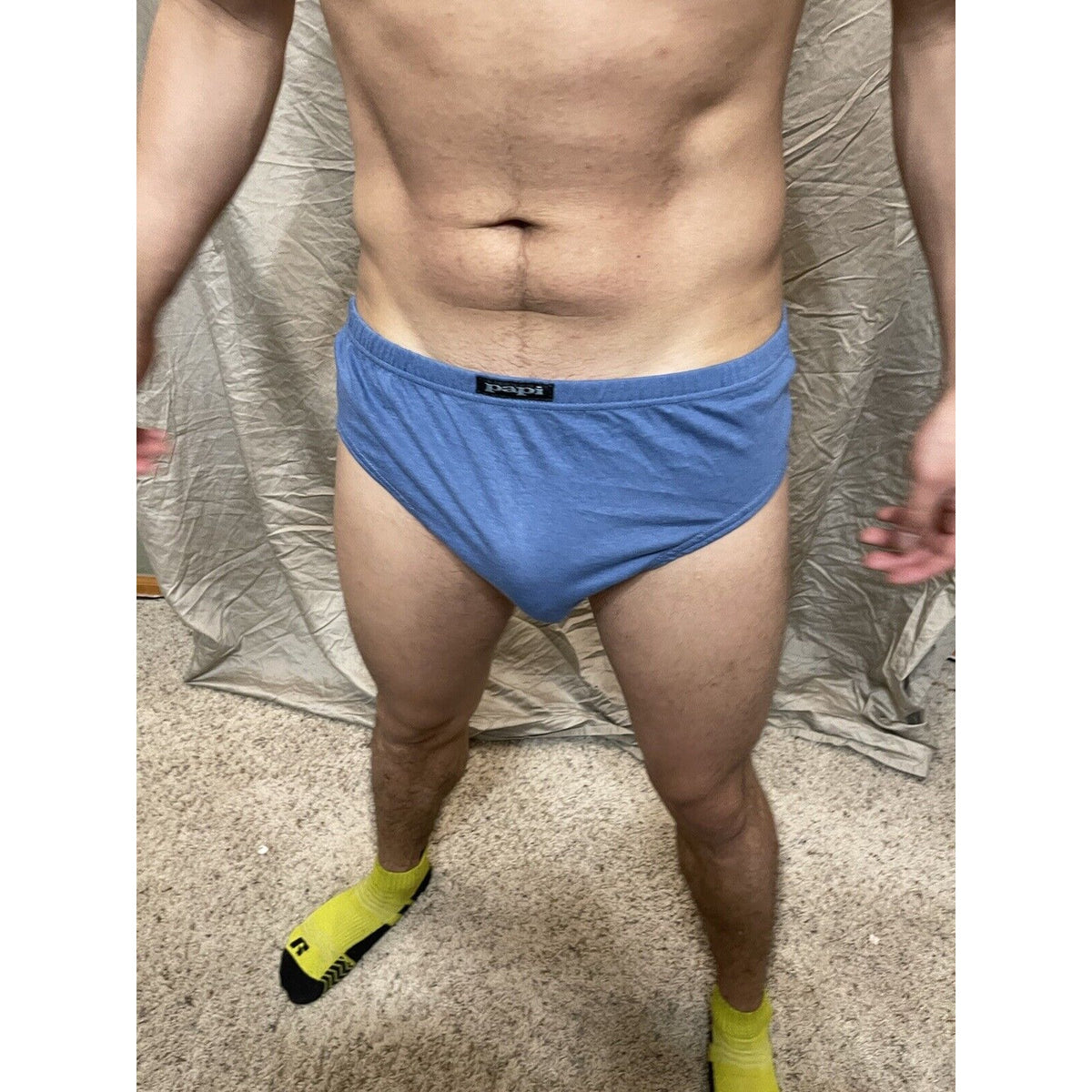 men's large steel blue papi briefs cotton
