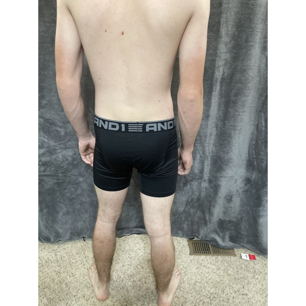 men's and1 medium black 10% spandex compression boxer brief