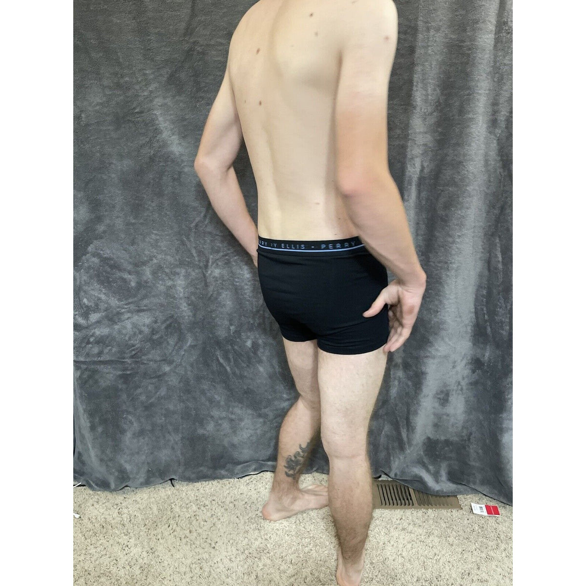 men's black perry ellis portfolio boxer brief  Large