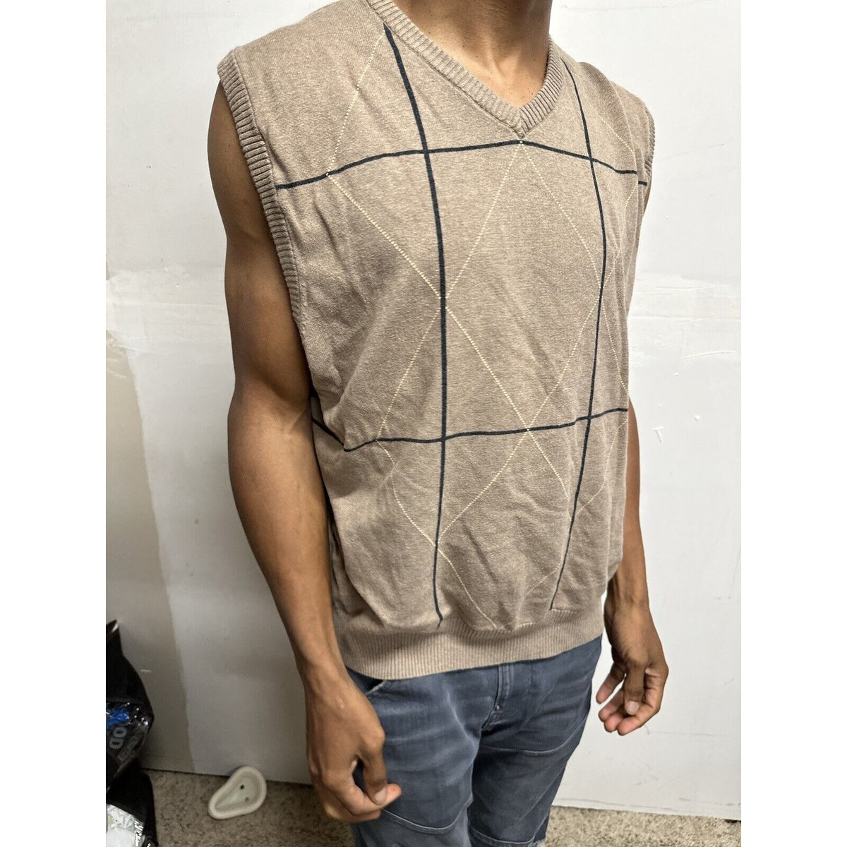 Men’s Dockers Sleeveless XL Tan Sweater