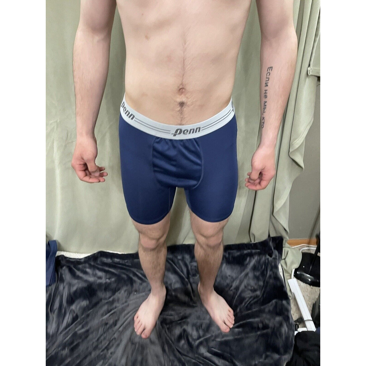 Men’s Navy Blue Penn Compression Shorts Medium 10% Spandex