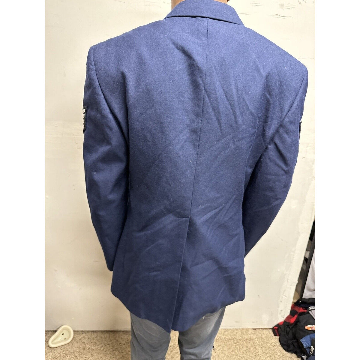 Men’s 40R Coat Uniform Air Force Blue Jacket Staff Sergeant Rank US Insignia