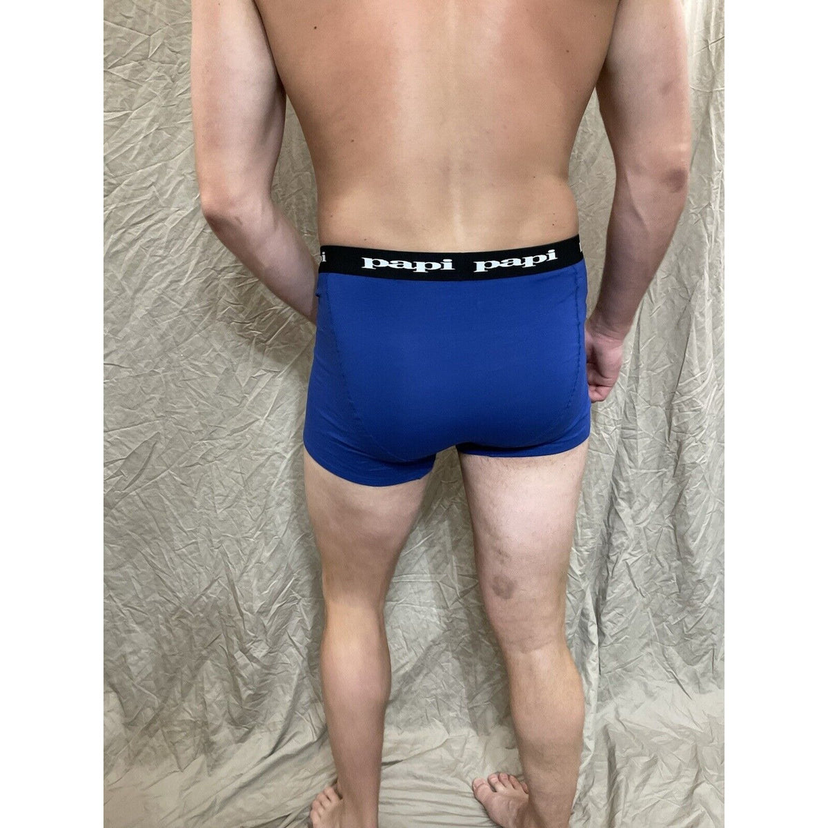 men's papi Blue trunk style boxer brief large