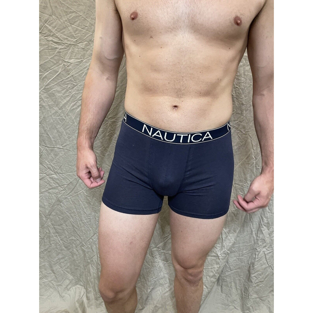 men's nautica 5% spandex boxer brief  Blue Extra Large