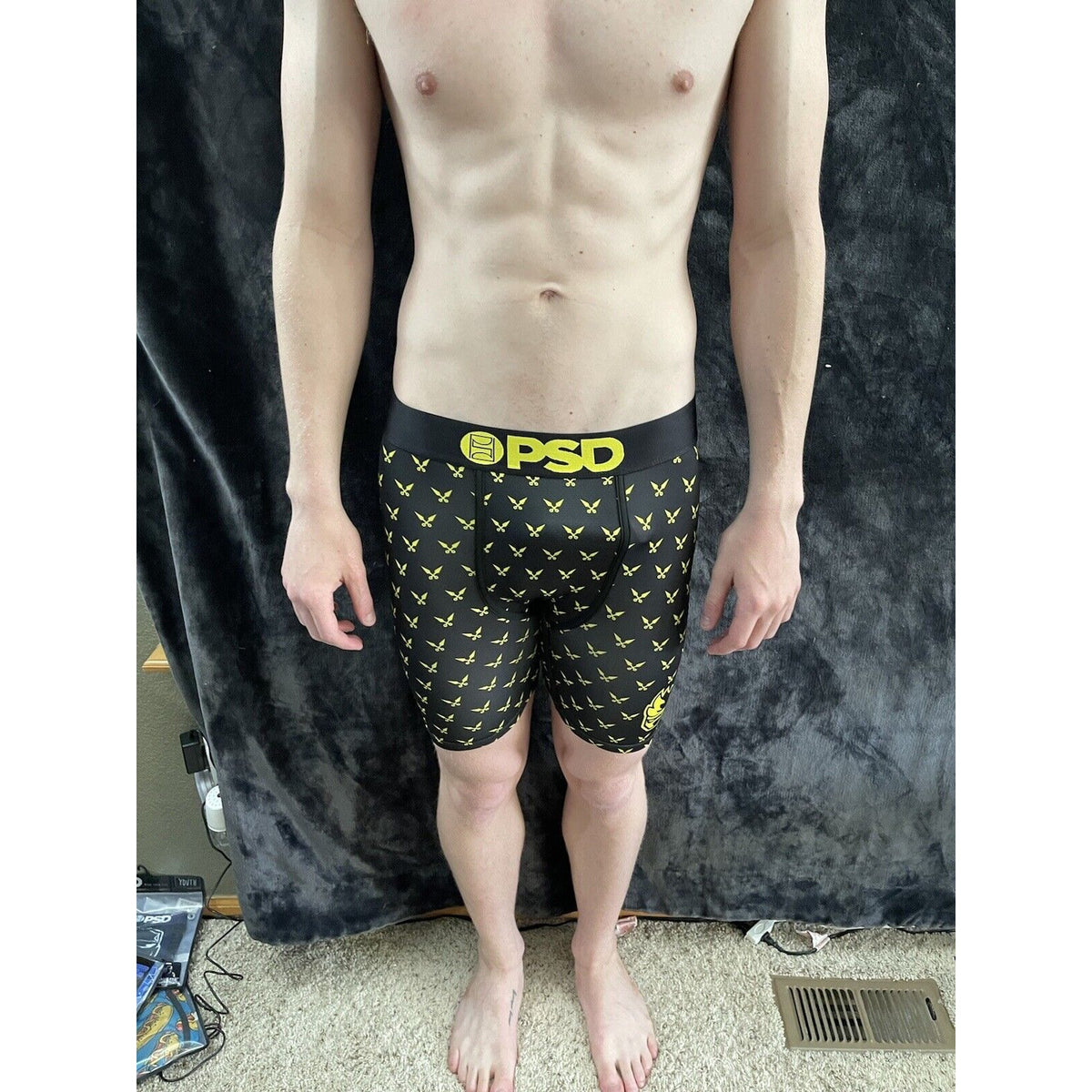 Men’s PSD Black and Yellow Ninja Boxer Briefs Extra Large XL