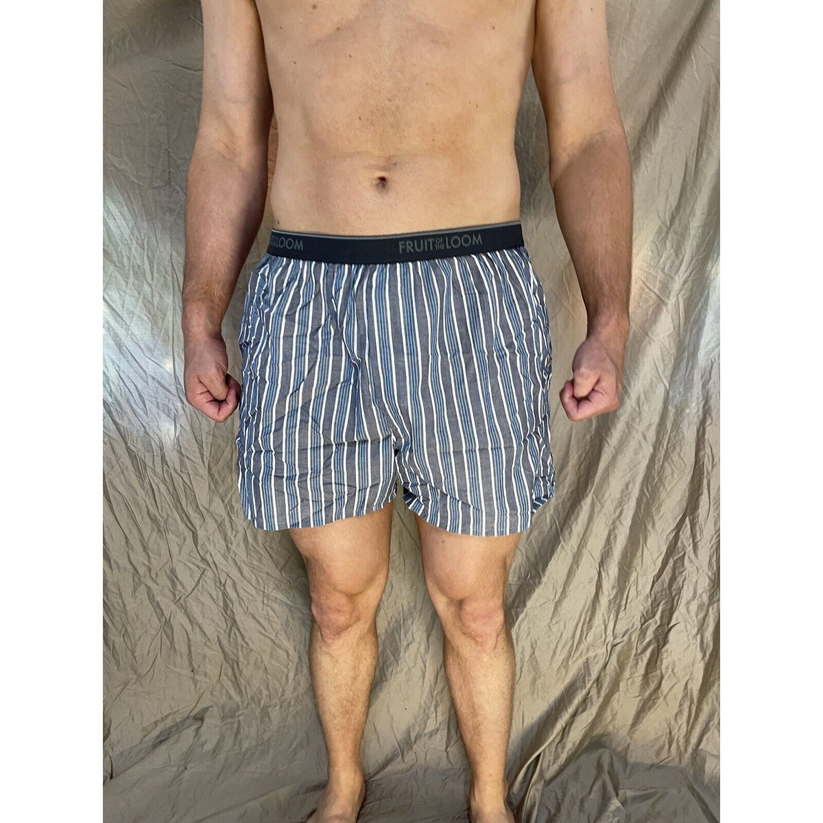 men's fruit of the loom Striped blue boxer shorts Size Small