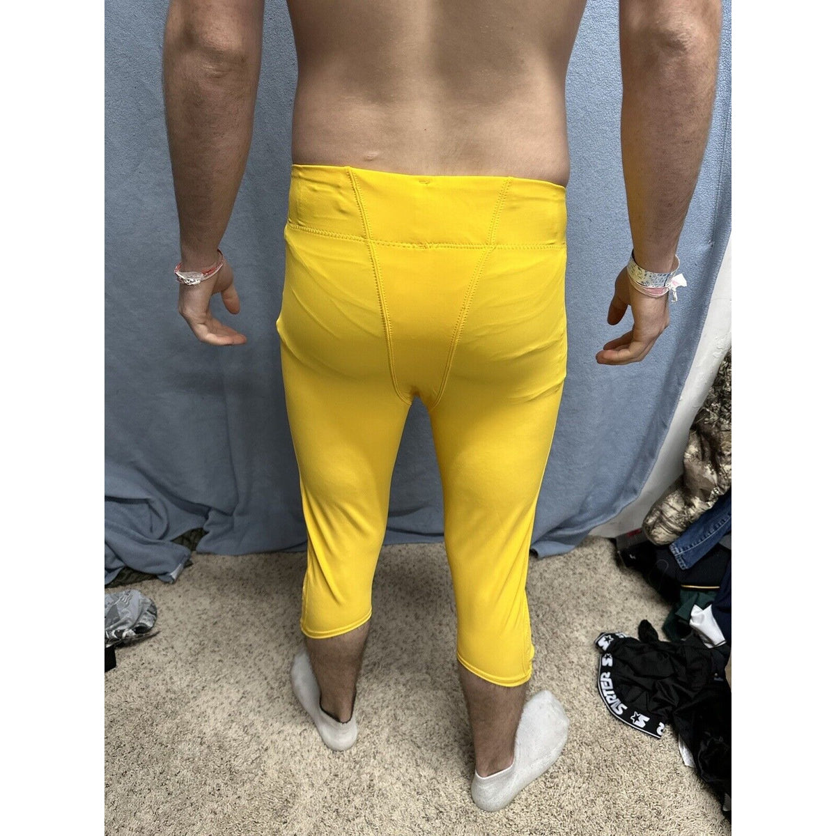 Men’s Rawlings Football Pants Yellow Medium Nylon Spandex