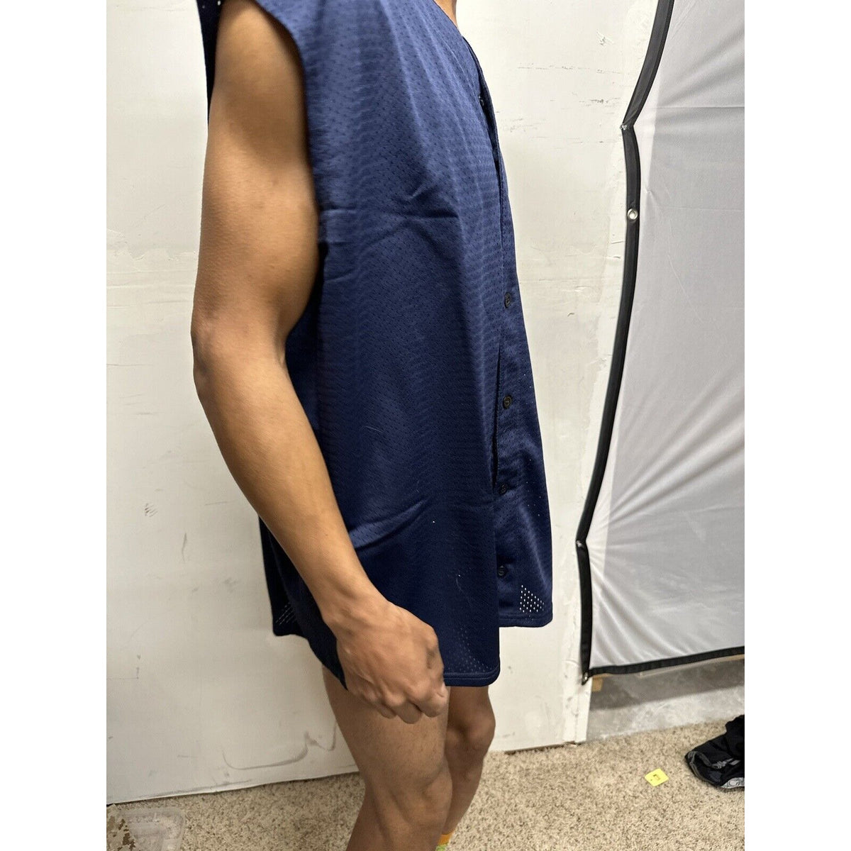 Men’s Large Dark Blue Team Basics Athletic Gear Jersey Mesh