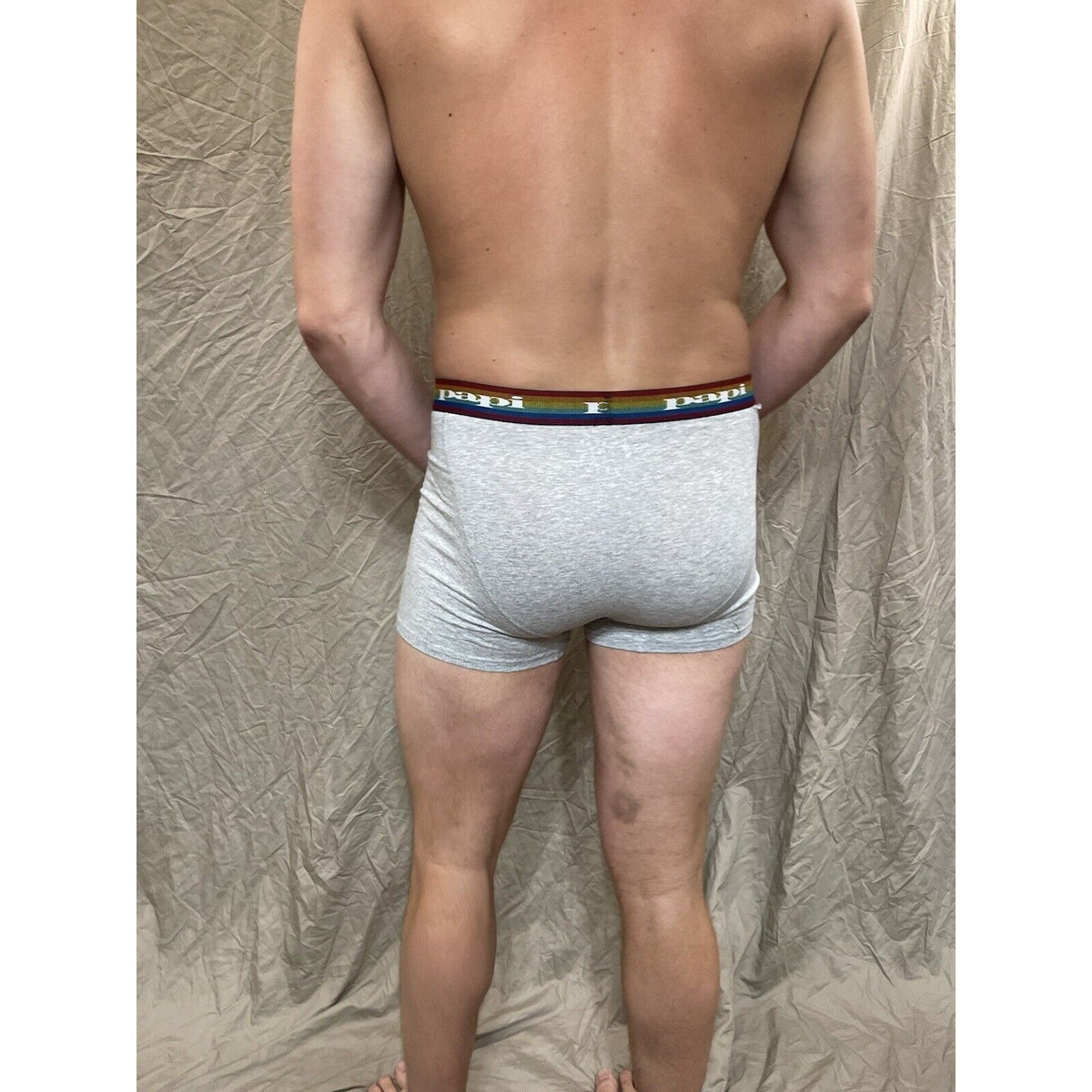 men's papi rainbow pride gray compression boxer briefs Extra large