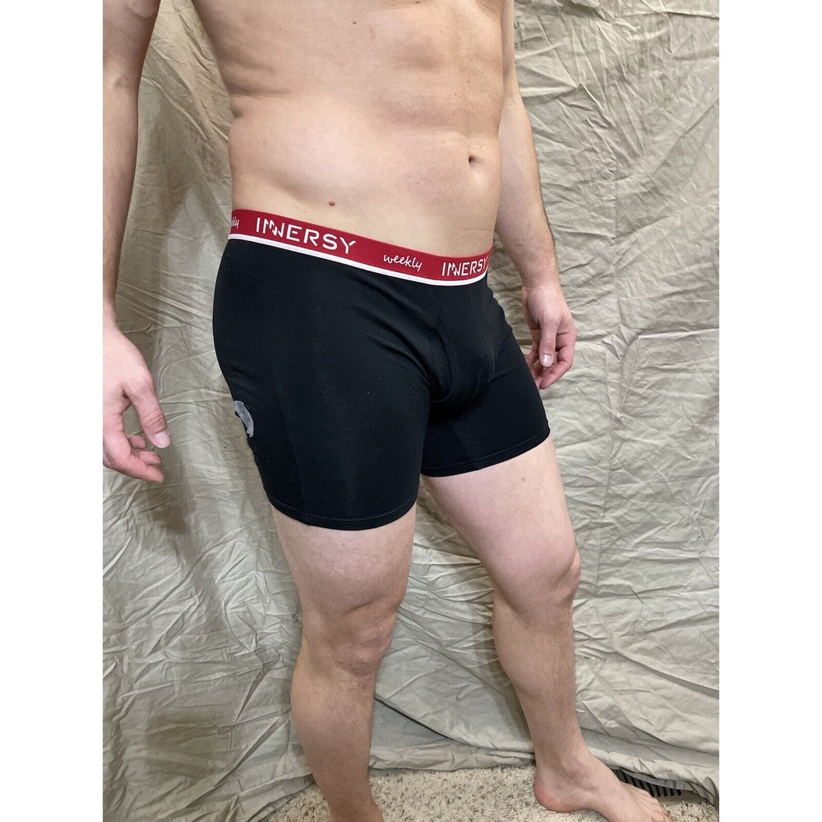 Inersy Weekly Men's black boxer briefs Red  band New And Unworn Large