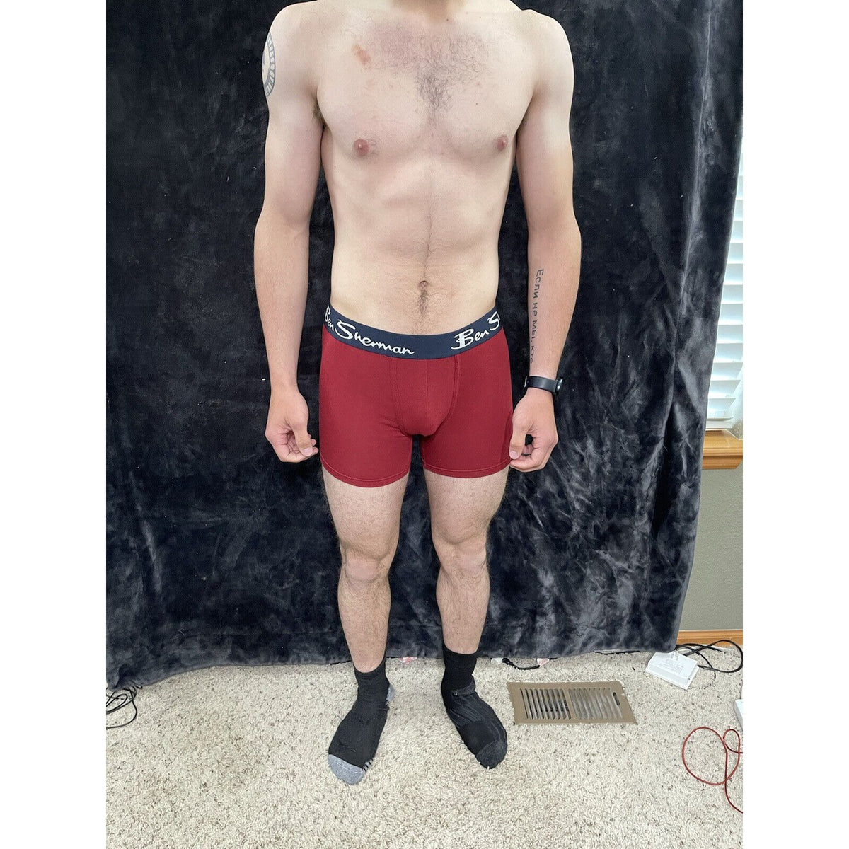 Men’s Ben Sherman Dark Red Boxer Briefs Large