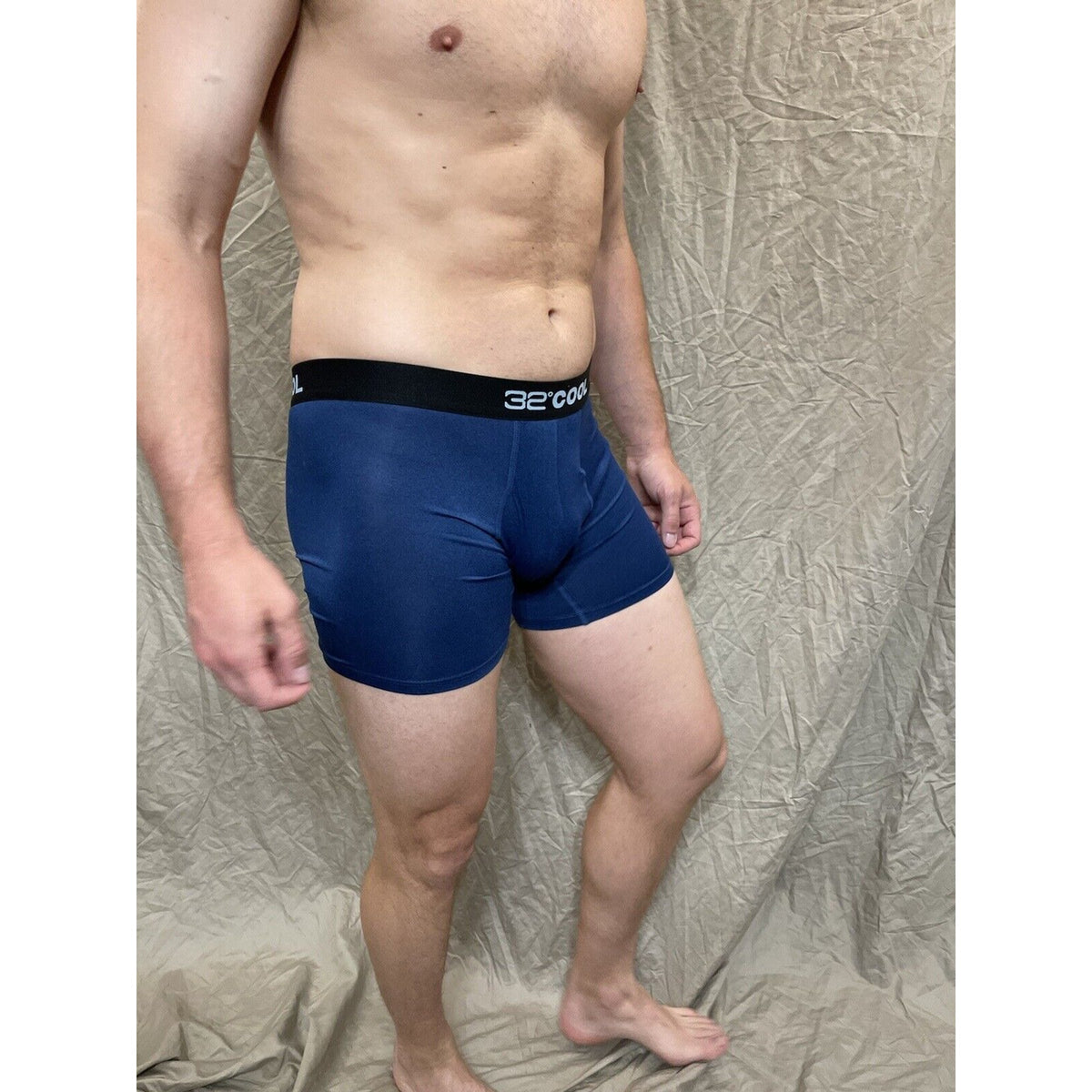 men's 32 degree cool ht royal blue 7% spandex boxer briefs small