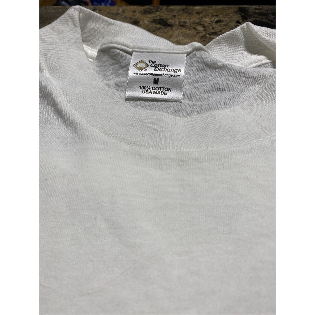 The Cotton Exchange Men’s Medium Plain Solid White Cotton T-shirt