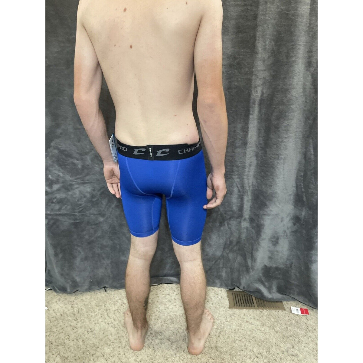youth boys Royal blue champro performance compression shorts youth large