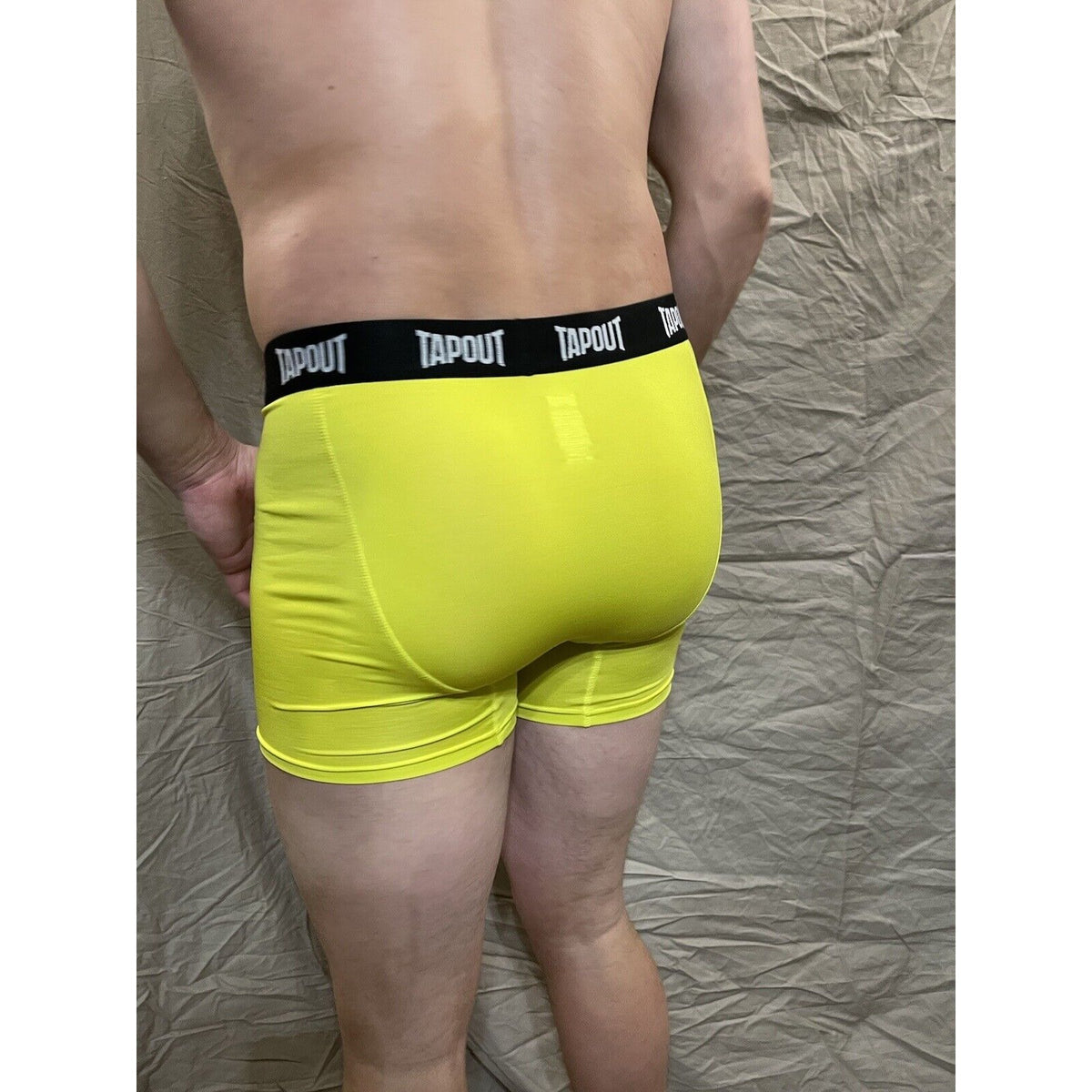 men's tapout bright yellow compression shorts medium New And Never Worn