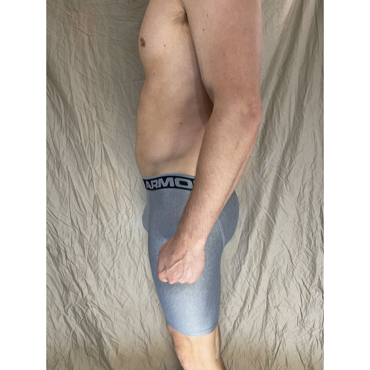 men's under armour boxer jock Gray with Black band small