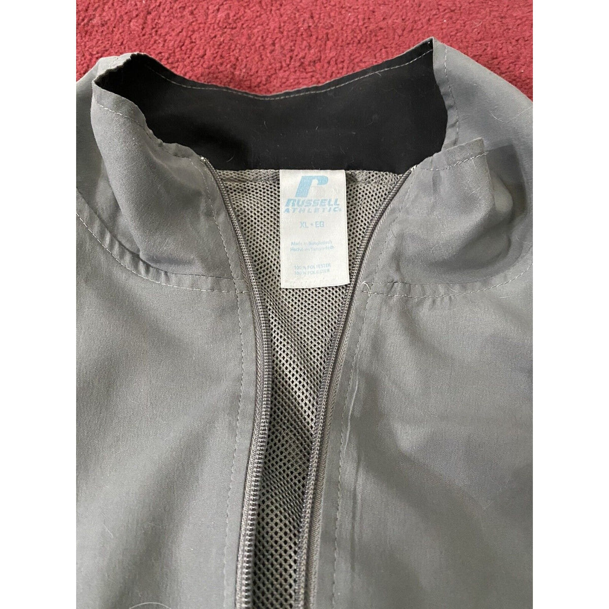 Russell Athletic Gray  Windbreaker Full-Zip Jacket Men Size XL Polyester