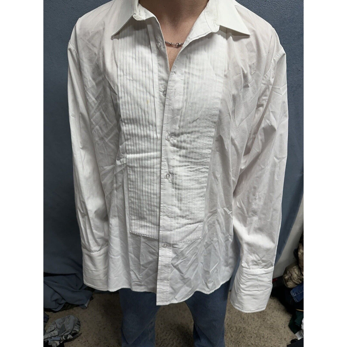 Air Force White Mess Dress Aetna Shirt 17 / 35 Long Sleeve Uniform