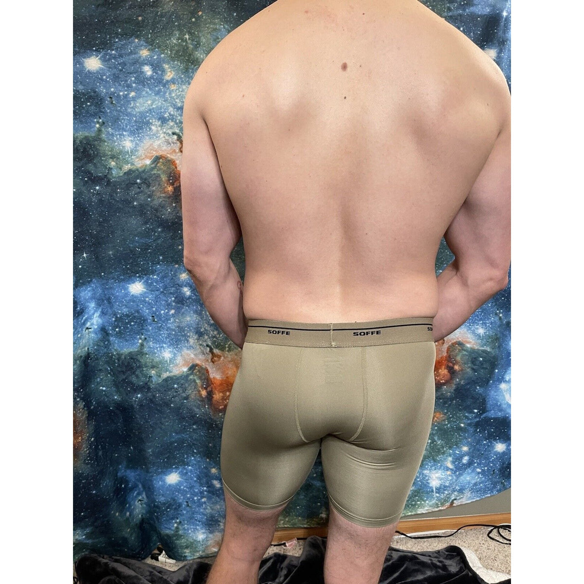 Men’s Athletic Compression Shorts Base Layer Tan Soffe small