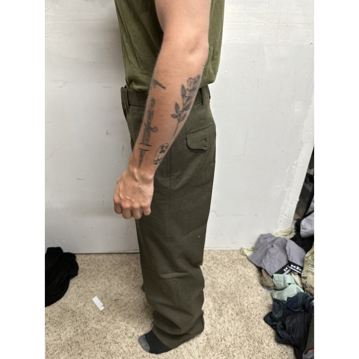 Men’s Usmc Marines Green Size 35L Wool Uniform Pants  Only