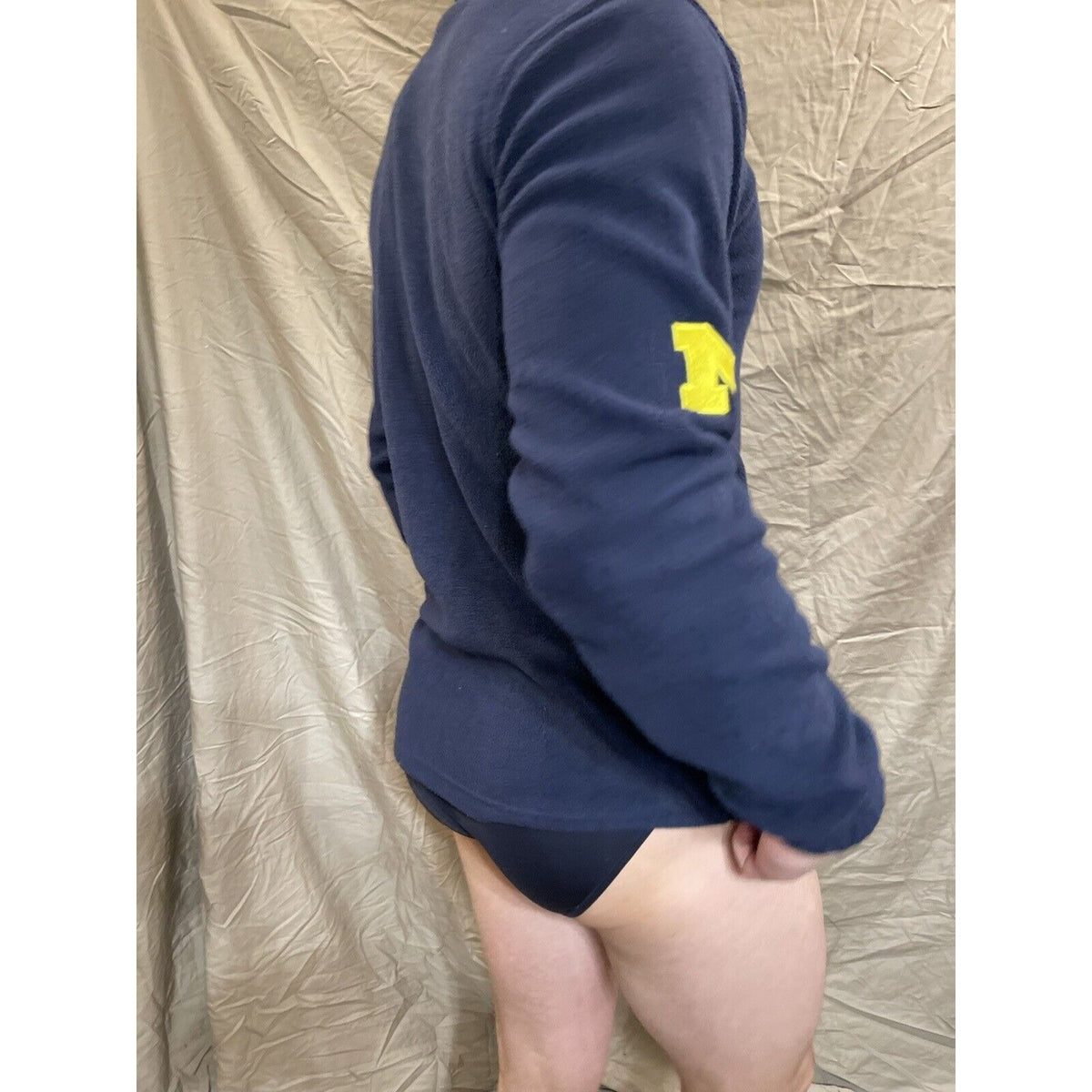 Men's Small Knights Apparel Michigan Wolverines Navy Blue quarter zip pullover