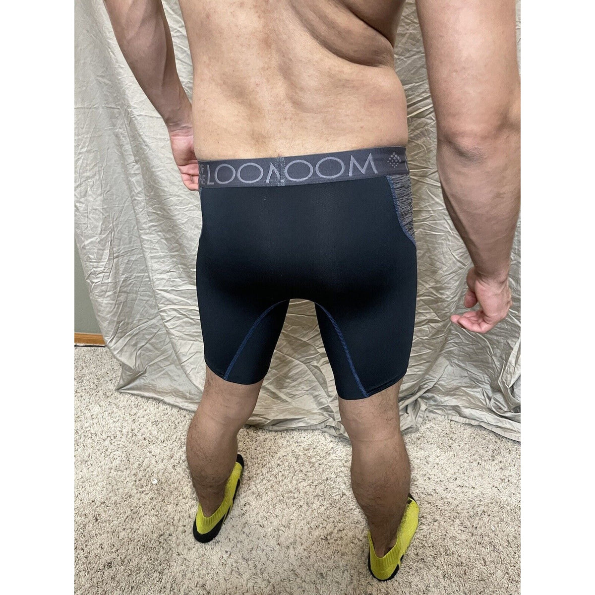 men's fruit of the loom black And Gray compression boxer shorts breathable  S