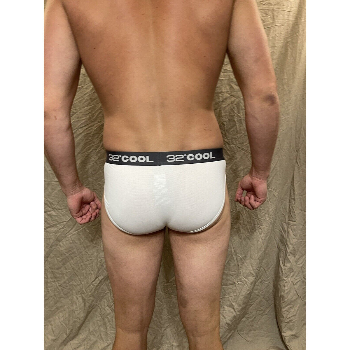 men's 32 degrees cool white compression brief athletic Large