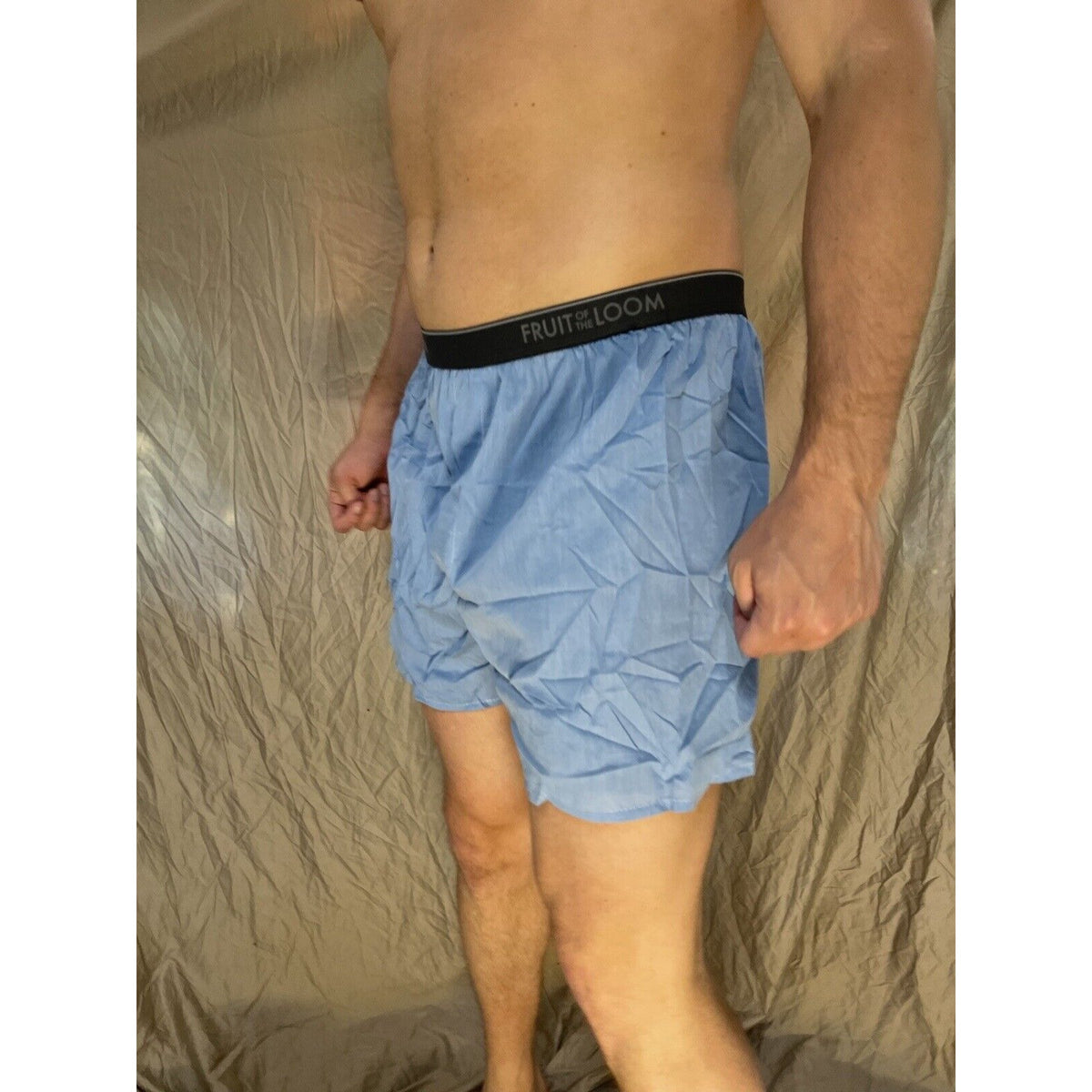 men's fruit of the loom blue boxer shorts large