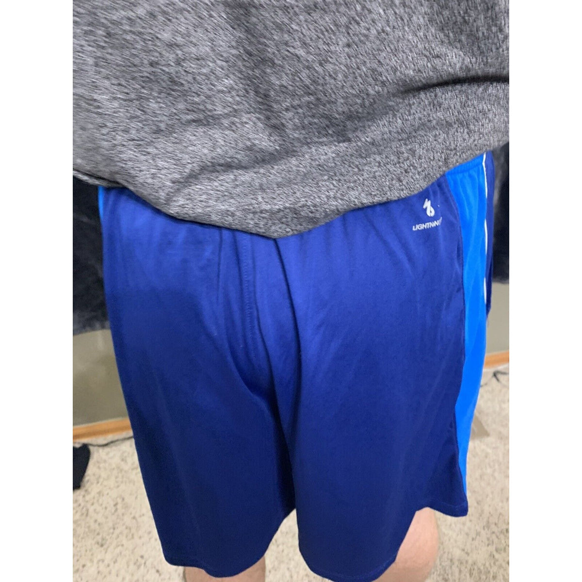 Men’s New Balance Large Blue Workout Exercise Shorts With Pockets