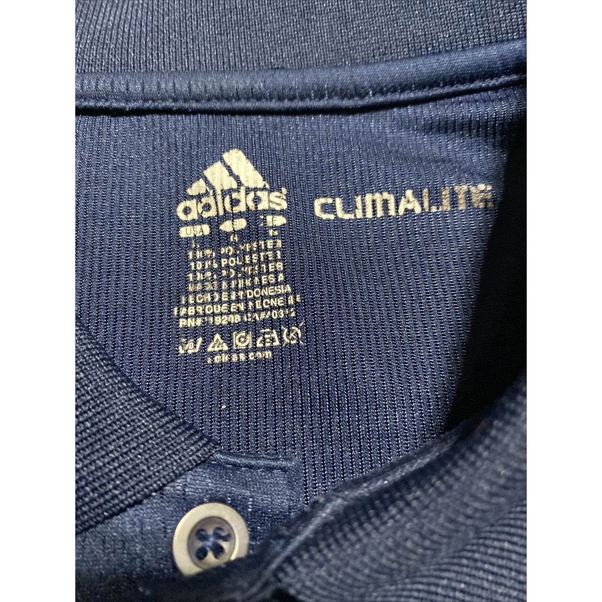 Notre Dame ND Adidas Climalite Men’s Large Navy Blue Golf Polyester Polo Shirt